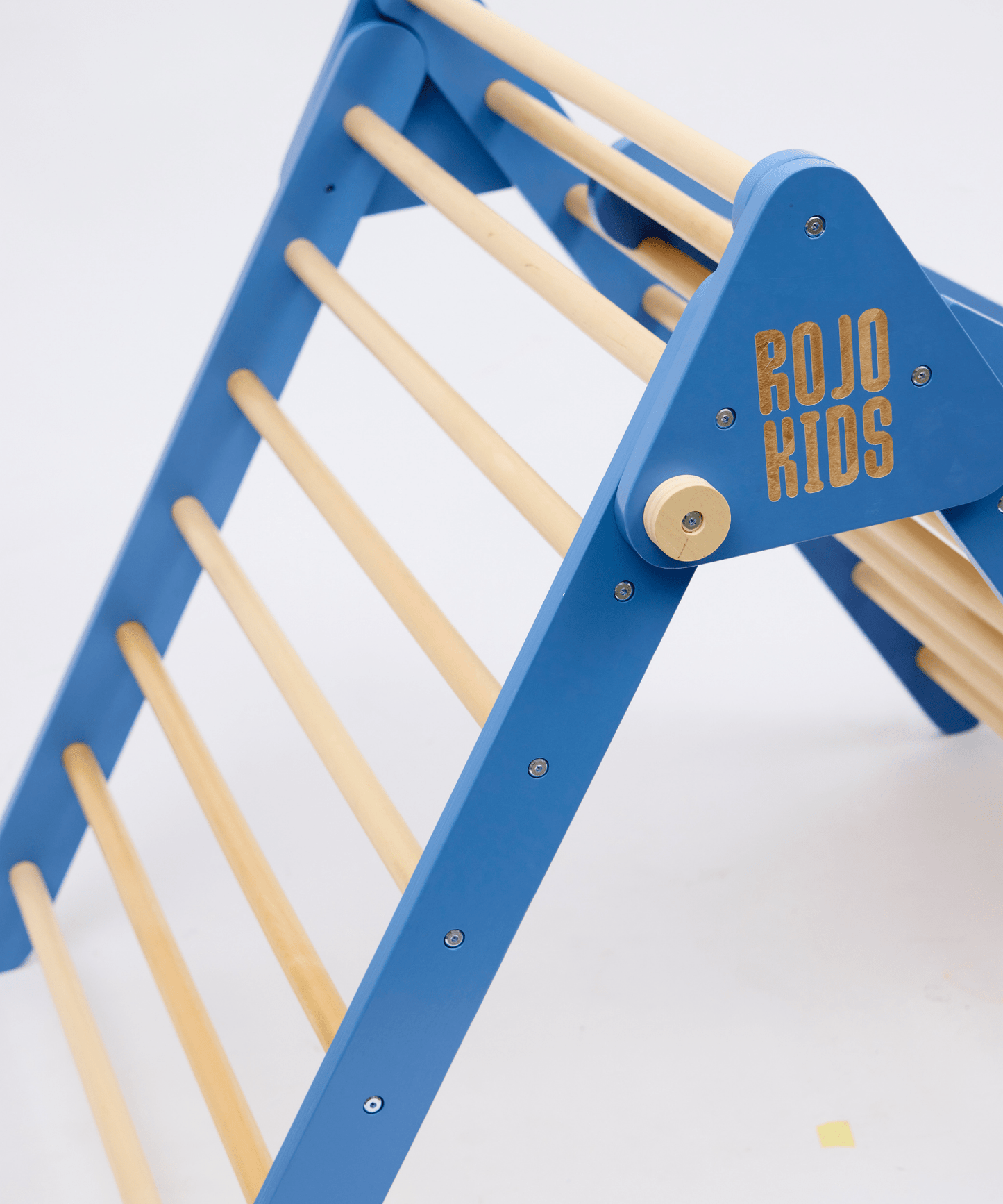 Pikler Triangle with Slide & Climb Board - Blue