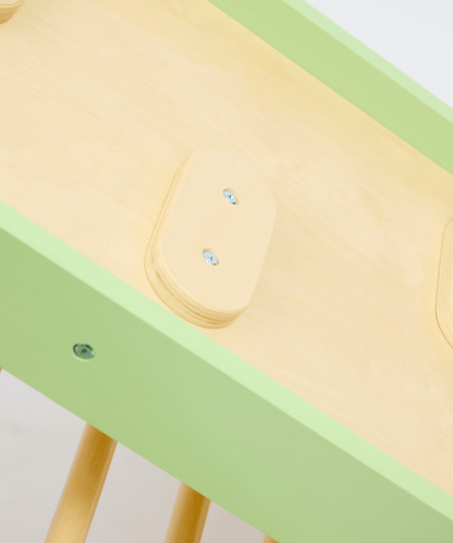 Pikler Triangle with Slide & Climb Board - Pistachio
