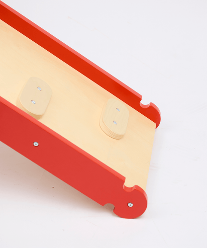 Pikler Triangle with Slide & Climb Board - Red